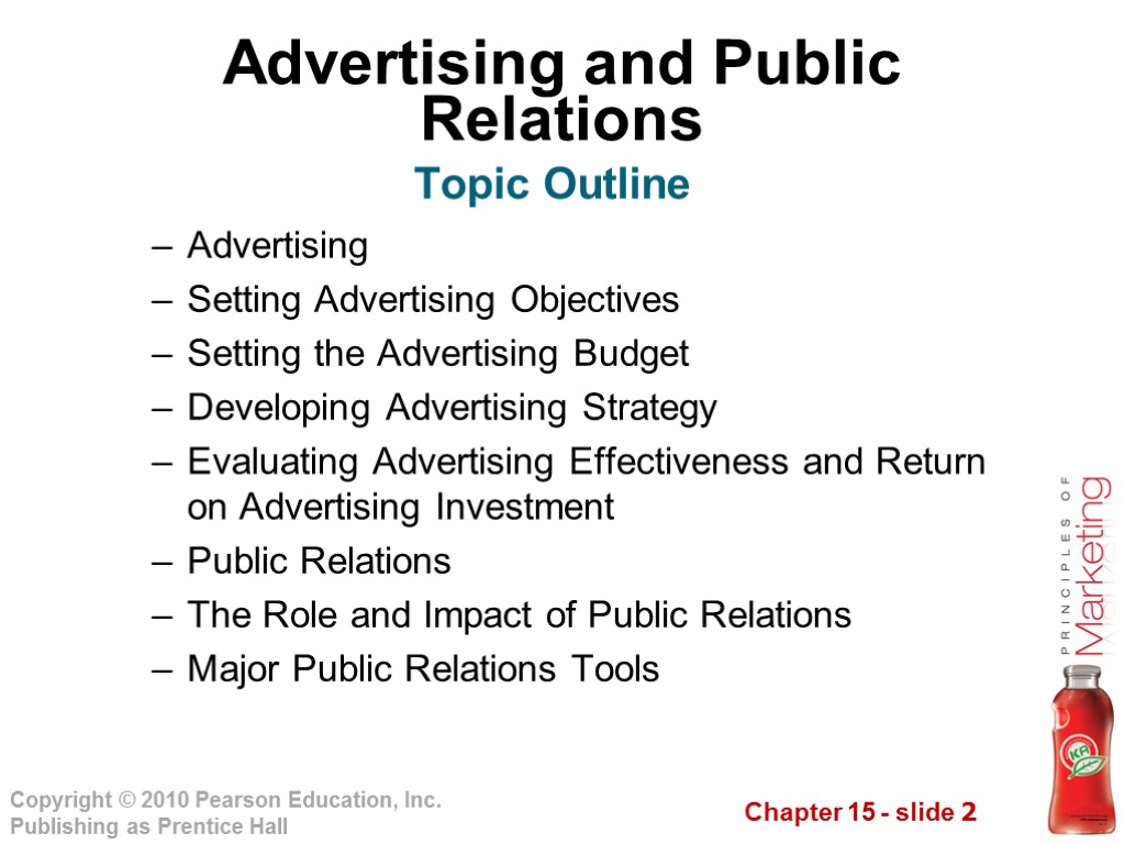 Advertising and Public Relations Advertising Setting Advertising Objectives Setting the Advertising Budget Developing Advertising